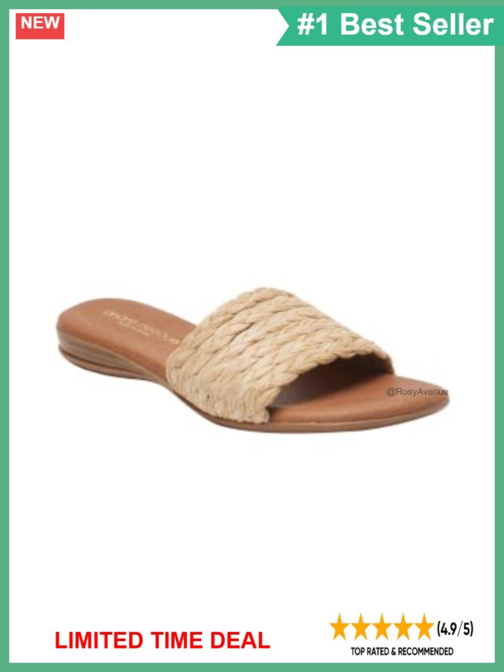 Woven Raffia Slide Sandal Block Heel Memory Foam Spain